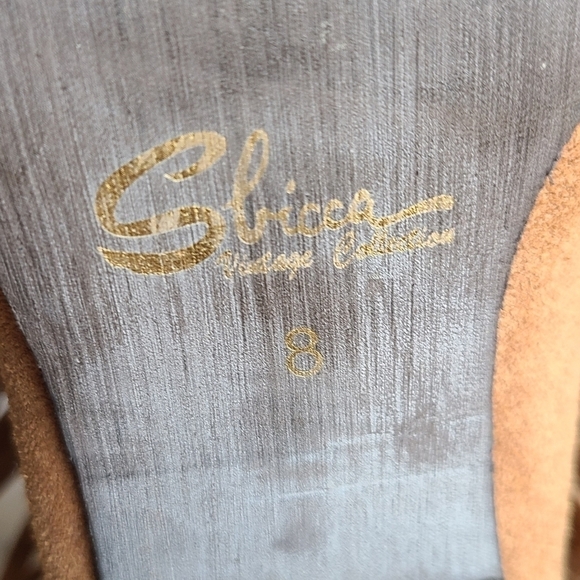 Sbicca Brown Sound Suede Leather Moccasin Boots with Fringe & Block Heel - Picture 7 of 8